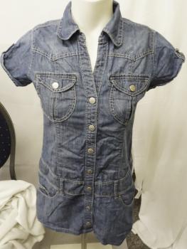 Jeanskleid mit kurzem Arm,  Gr. 152 von H&M (3209)