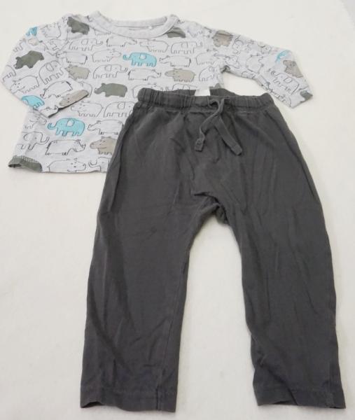 Langarmshirt von Topomini mit Sweathose dünn von H&M Gr. 74 (4295)