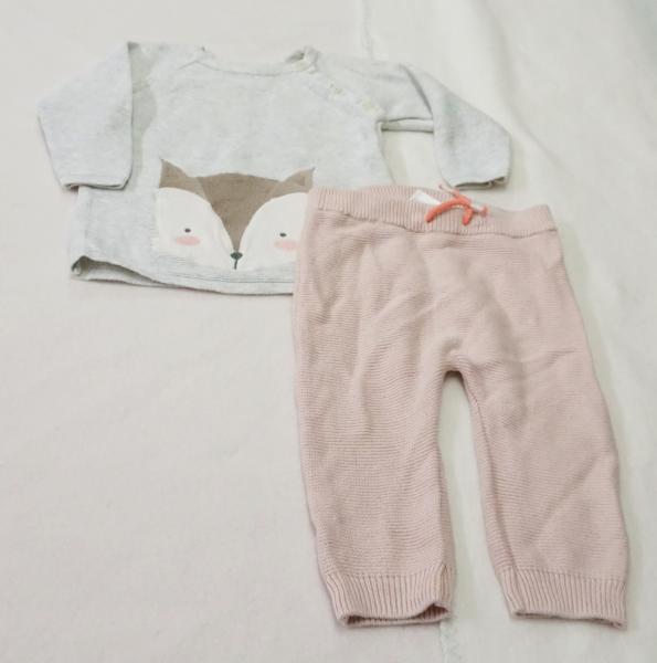 Strickpullover von Topomini mit Strickhose von H&M Gr. 62 (1546)