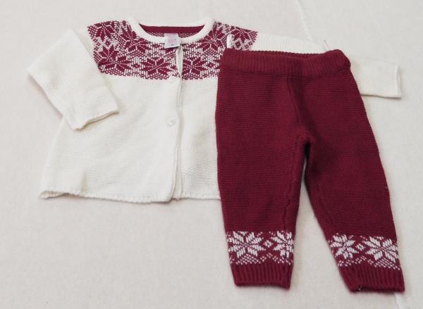 Strickjacke mit Strickhose Gr. 62 von Babyclub by C&A (1567)